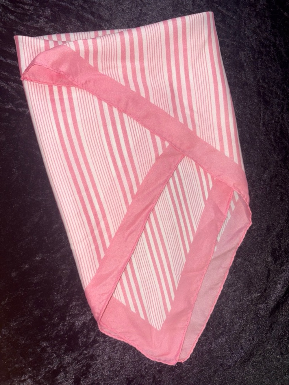 Striped Square Scarf One Size Pink/White Preppy Chic EUC. Excellent pre-owned